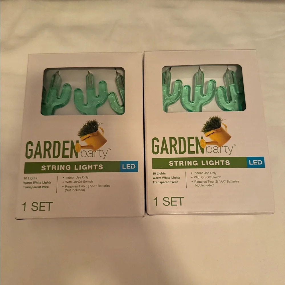 Garden Party Cactus LED String Lights - 2 pk - NIB